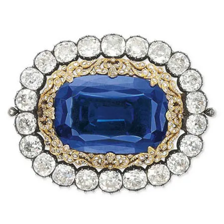 Blue Sapphire Brooch