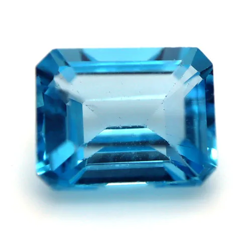 An Emerald Cut Blue Topaz Gemstone