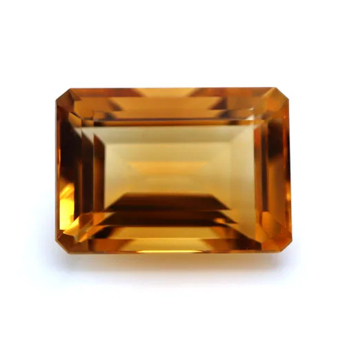 Emerald Cut Faceted Citrine Gemstone
