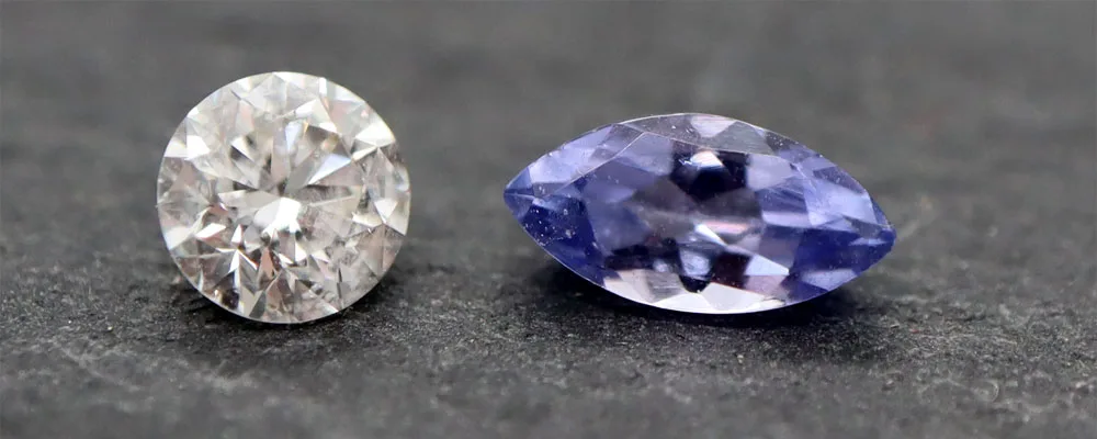 Round Brilliant Cut Diamond and Marquise Cut Tanzanite