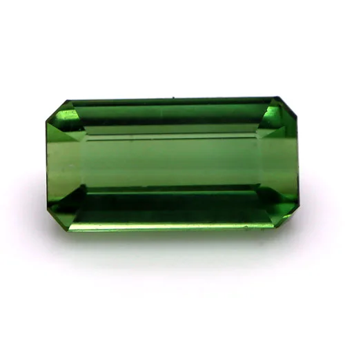 An Octagonal Cut Green Tourmaline Gemstone
