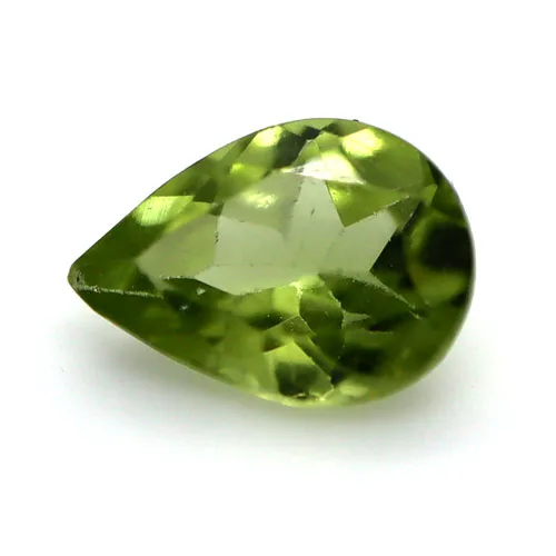 A pear cut Peridot Gemstone