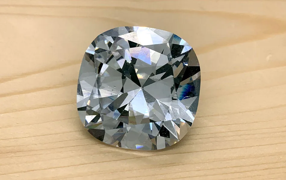 A large cushion cut cubic zirconia