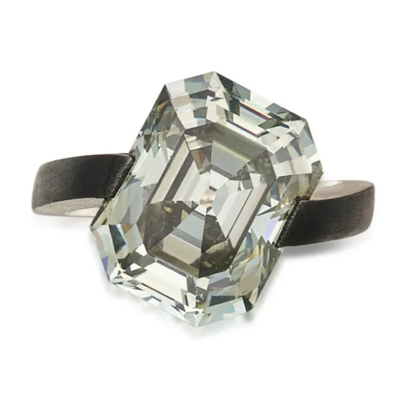 A fancy gray emerald cut diamond