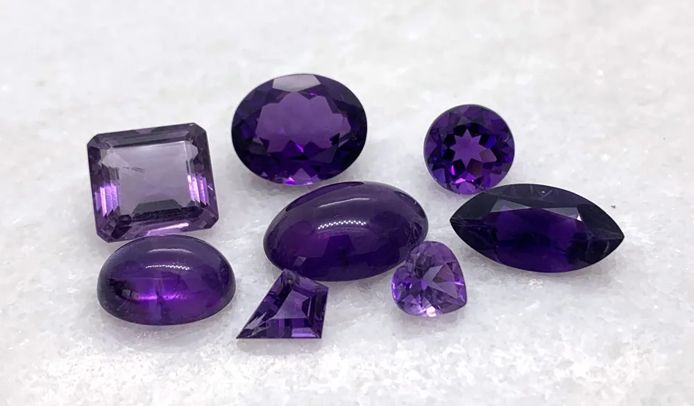 Amethyst gemstones