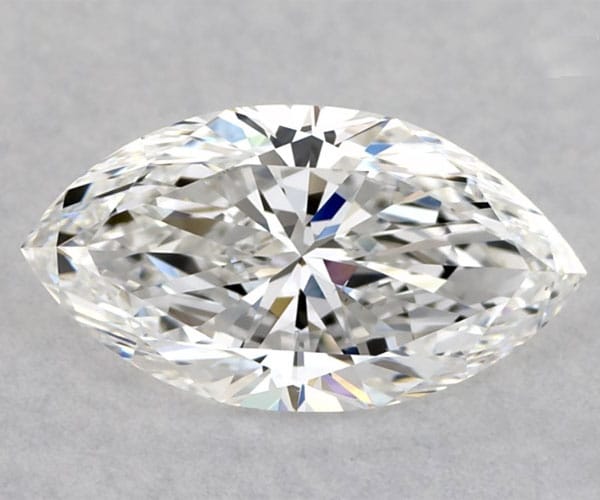 An E Colour Marquise Cut Diamond on a grey background