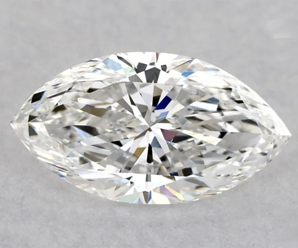 An E Colour Marquise Cut Diamond on a grey background