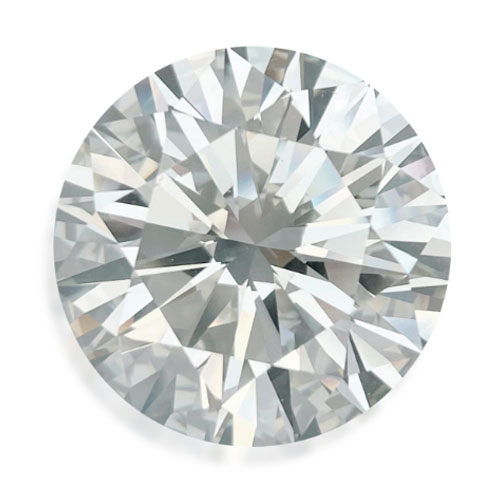 A J Color Diamond face up on a white background