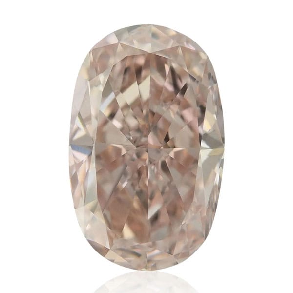 An Oval Cut Brownish Pink Diamond