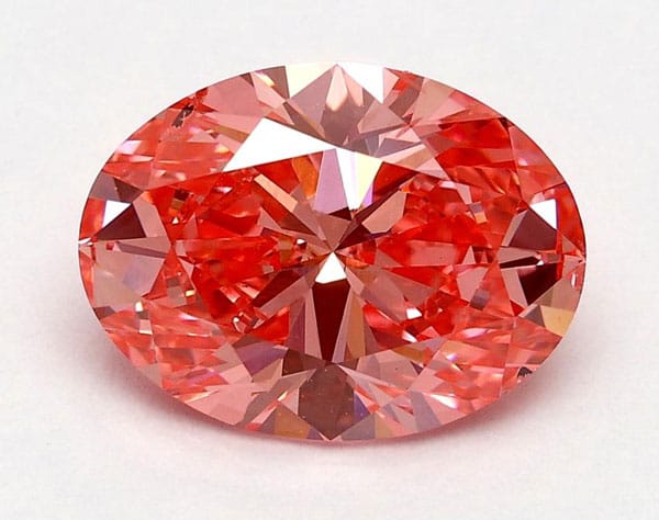 An Oval Fancy Synthetic Pink Diamond