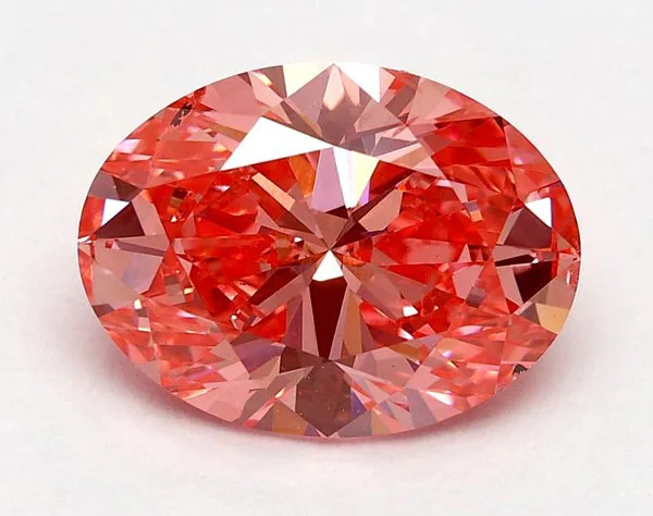 An Oval Fancy Synthetic Pink Diamond
