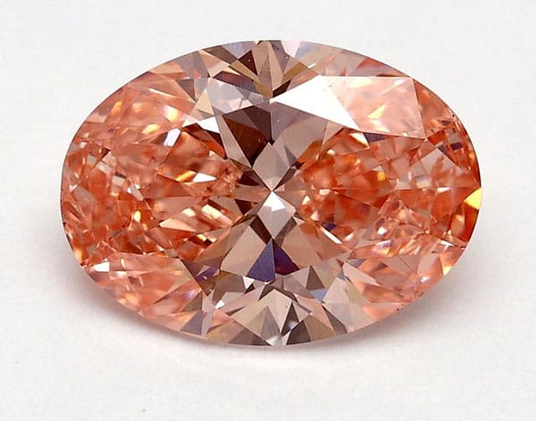 An Oval Fancy Synthetic Pink Diamond