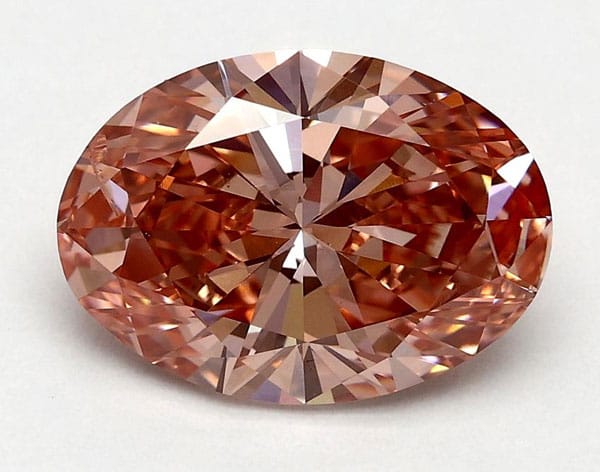 An Oval Fancy Synthetic Pink Diamond