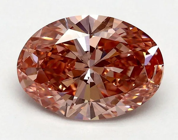An Oval Fancy Synthetic Pink Diamond