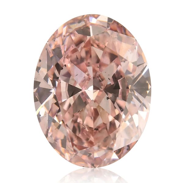 An Oval Cut Orangey-Pink Diamond