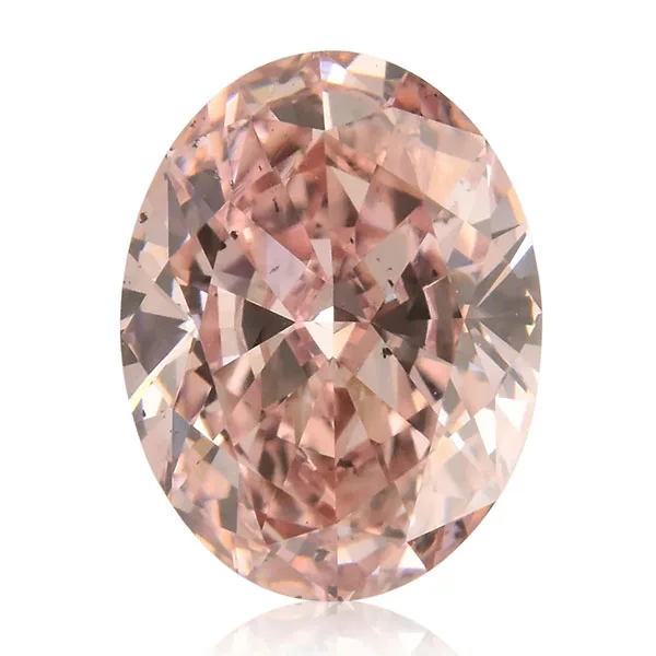 An Oval Cut Orangey-Pink Diamond