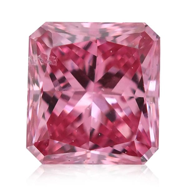 A Radiant Cut Vivid Pink Diamond with SI2 Clarity