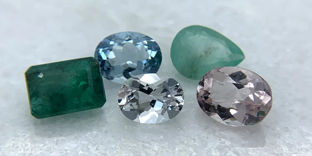 A selection of Beryl gemstones