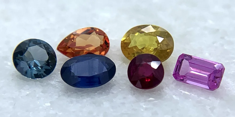 A selection of Sapphires and Ruby
