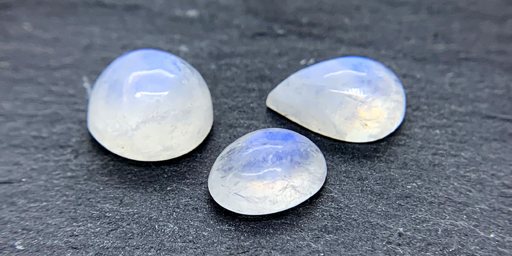 Three Moonstone Cabochons