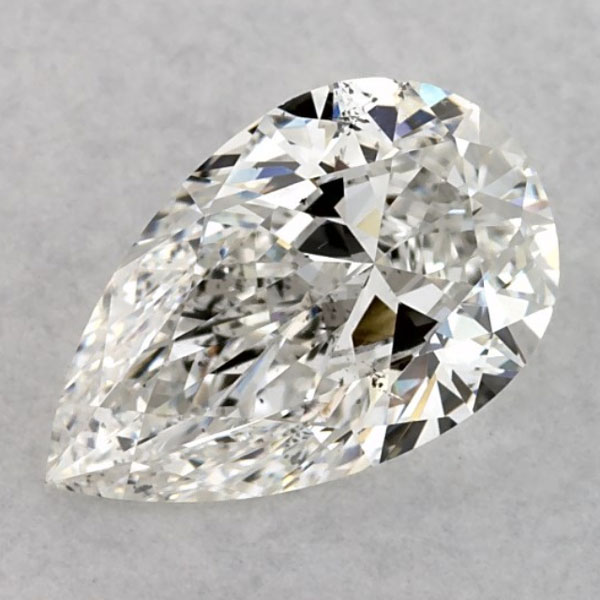 SI1 Clarity Pear Cut Diamond with noticeable inclusions