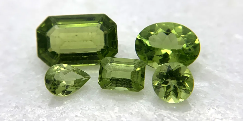 A selection of Peridot gemstones